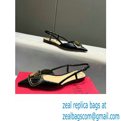 Valentino VLogo Signature Slingback Ballet Flats Black