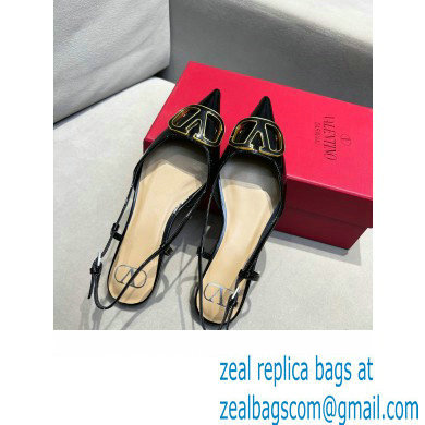 Valentino VLogo Signature Slingback Ballet Flats Black