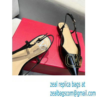 Valentino VLogo Signature Slingback Ballet Flats Black