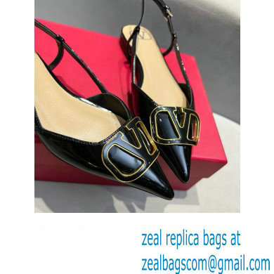 Valentino VLogo Signature Slingback Ballet Flats Black