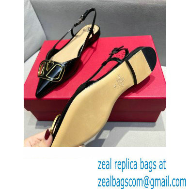 Valentino VLogo Signature Slingback Ballet Flats Black