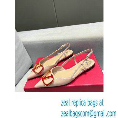 Valentino VLogo Signature Slingback Ballet Flats Nude