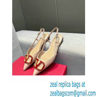 Valentino VLogo Signature Slingback Ballet Flats Nude