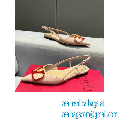 Valentino VLogo Signature Slingback Ballet Flats Nude