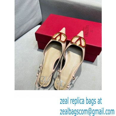 Valentino VLogo Signature Slingback Ballet Flats Nude