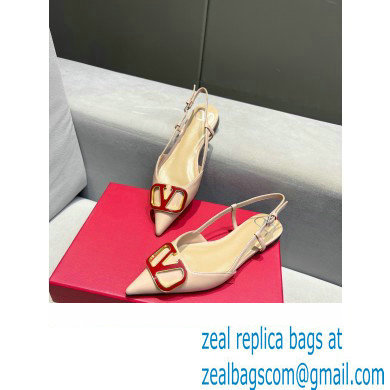 Valentino VLogo Signature Slingback Ballet Flats Nude
