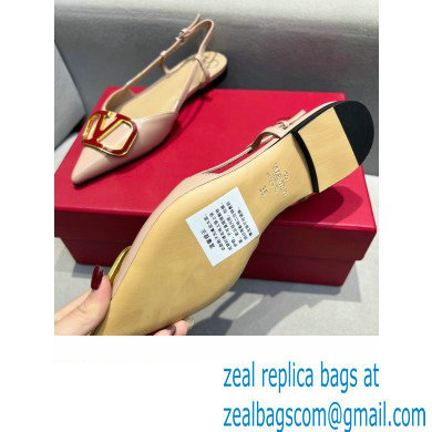 Valentino VLogo Signature Slingback Ballet Flats Nude