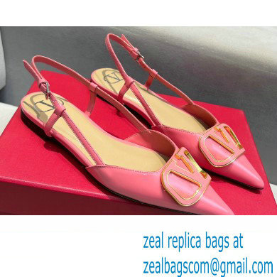 Valentino VLogo Signature Slingback Ballet Flats Pink