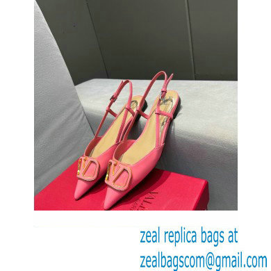 Valentino VLogo Signature Slingback Ballet Flats Pink