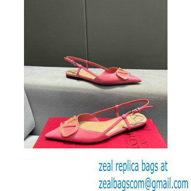 Valentino VLogo Signature Slingback Ballet Flats Pink
