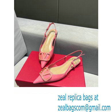 Valentino VLogo Signature Slingback Ballet Flats Pink