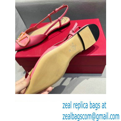 Valentino VLogo Signature Slingback Ballet Flats Pink