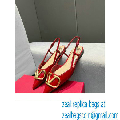 Valentino VLogo Signature Slingback Ballet Flats Red