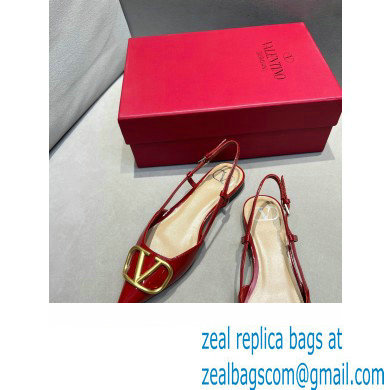 Valentino VLogo Signature Slingback Ballet Flats Red