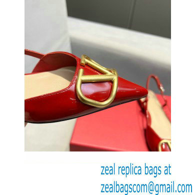Valentino VLogo Signature Slingback Ballet Flats Red