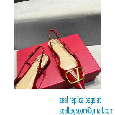 Valentino VLogo Signature Slingback Ballet Flats Red