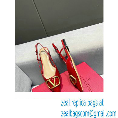 Valentino VLogo Signature Slingback Ballet Flats Red