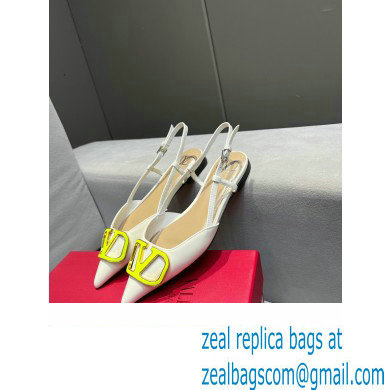 Valentino VLogo Signature Slingback Ballet Flats White