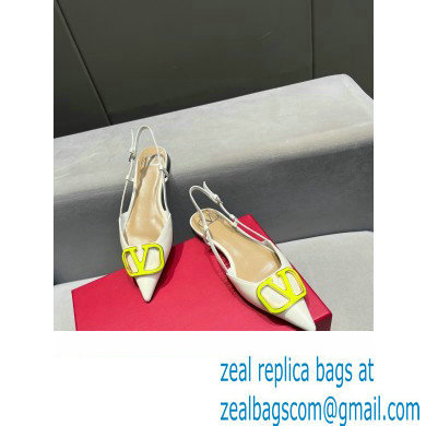 Valentino VLogo Signature Slingback Ballet Flats White