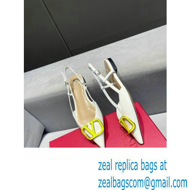 Valentino VLogo Signature Slingback Ballet Flats White