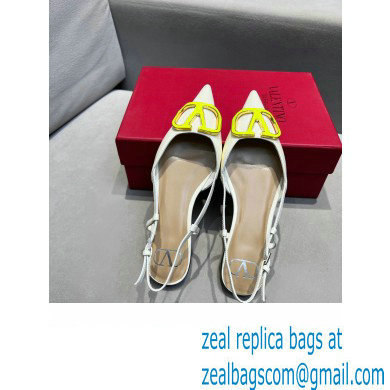 Valentino VLogo Signature Slingback Ballet Flats White