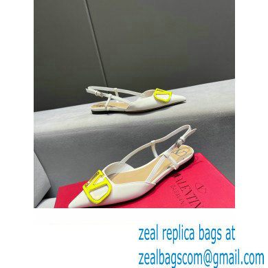 Valentino VLogo Signature Slingback Ballet Flats White