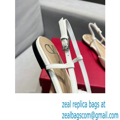Valentino VLogo Signature Slingback Ballet Flats White