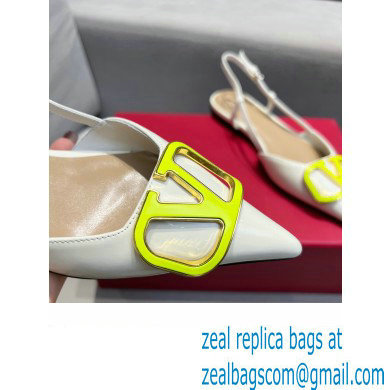 Valentino VLogo Signature Slingback Ballet Flats White