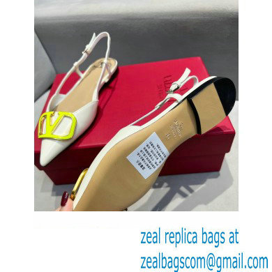 Valentino VLogo Signature Slingback Ballet Flats White
