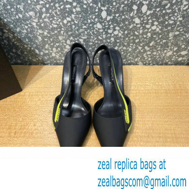 Versace Heel 7cm La Greca Signature Slingback Pumps Black 2022 - Click Image to Close