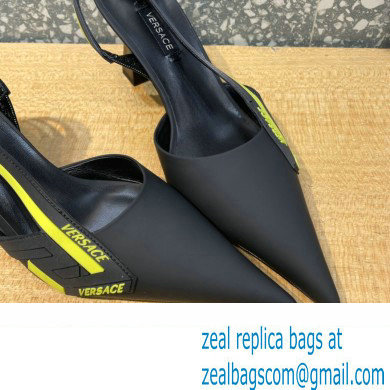 Versace Heel 7cm La Greca Signature Slingback Pumps Black 2022