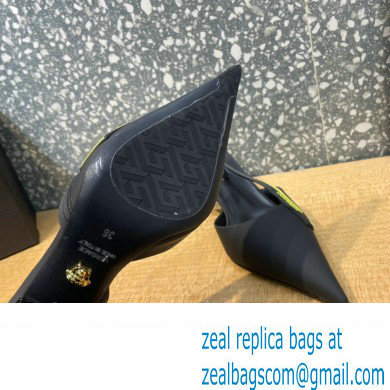 Versace Heel 7cm La Greca Signature Slingback Pumps Black 2022