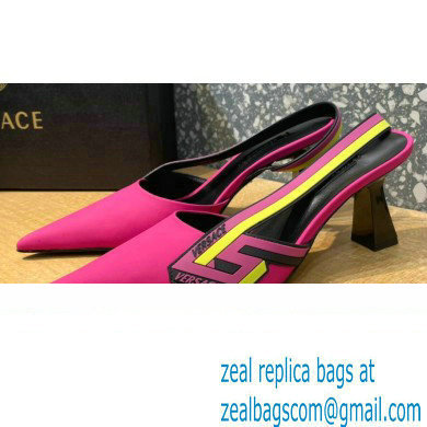 Versace Heel 7cm La Greca Signature Slingback Pumps Fuchsia 2022