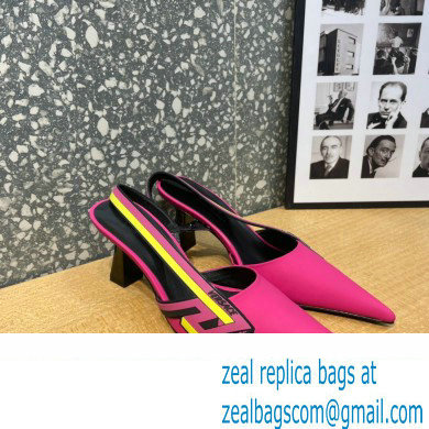 Versace Heel 7cm La Greca Signature Slingback Pumps Fuchsia 2022