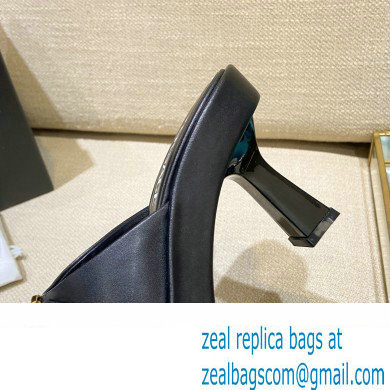 Versace Icon Crysatl Medusa Medallion Heel Mules Leather Black 2022 - Click Image to Close