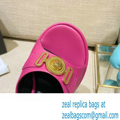 Versace Icon Crysatl Medusa Medallion Heel Mules Leather Fuchsia 2022