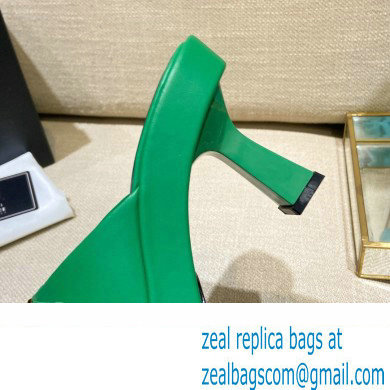Versace Icon Crysatl Medusa Medallion Heel Mules Leather Green 2022 - Click Image to Close