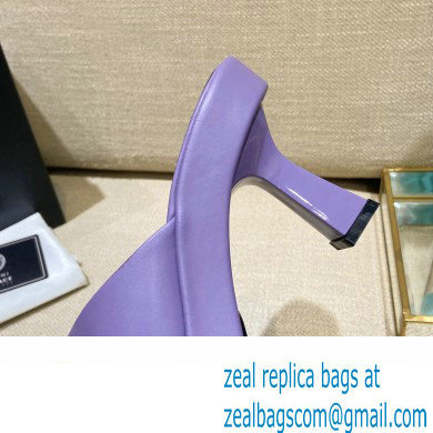 Versace Icon Crysatl Medusa Medallion Heel Mules Leather Purple 2022 - Click Image to Close