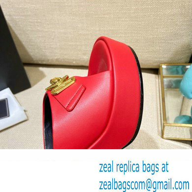 Versace Icon Crysatl Medusa Medallion Heel Mules Leather Red 2022