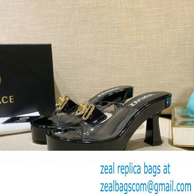 Versace Icon Crysatl Medusa Medallion Heel Mules PVC Black 2022