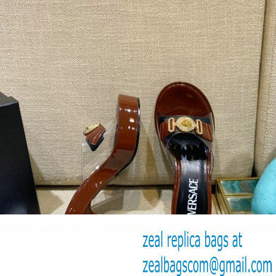 Versace Icon Crysatl Medusa Medallion Heel Mules PVC Brown 2022
