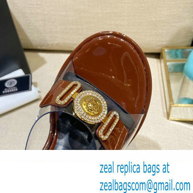 Versace Icon Crysatl Medusa Medallion Heel Mules PVC Brown 2022