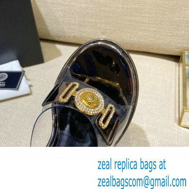 Versace Icon Crysatl Medusa Medallion Heel Mules PVC Gun Color 2022 - Click Image to Close