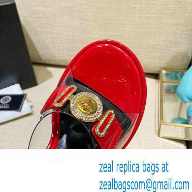Versace Icon Crysatl Medusa Medallion Heel Mules PVC Red 2022 - Click Image to Close