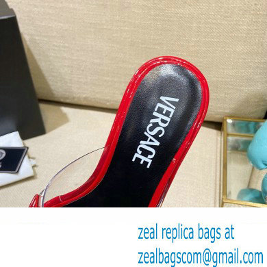 Versace Icon Crysatl Medusa Medallion Heel Mules PVC Red 2022 - Click Image to Close