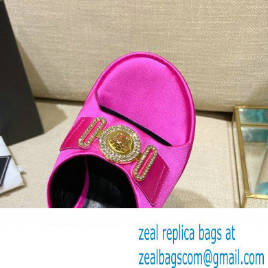 Versace Icon Crysatl Medusa Medallion Heel Mules Satin Fuchsia 2022 - Click Image to Close