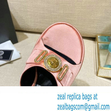 Versace Icon Crysatl Medusa Medallion Heel Mules Satin Nude Pink 2022 - Click Image to Close