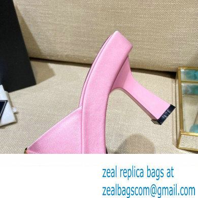 Versace Icon Crysatl Medusa Medallion Heel Mules Satin Pink 2022 - Click Image to Close