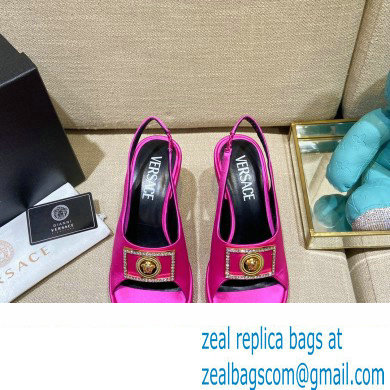 Versace Icon Medusa Medallion Heel Slingback Satin Fuchsia 2022