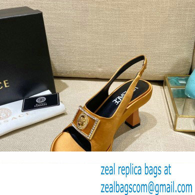 Versace Icon Medusa Medallion Heel Slingback Satin Gold 2022